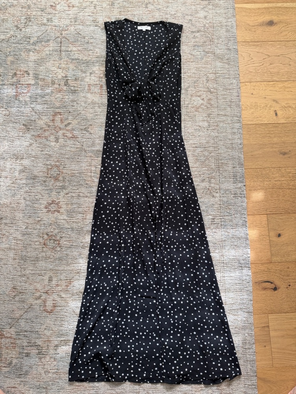WYLDR Black Maxi Dress with White Star Print